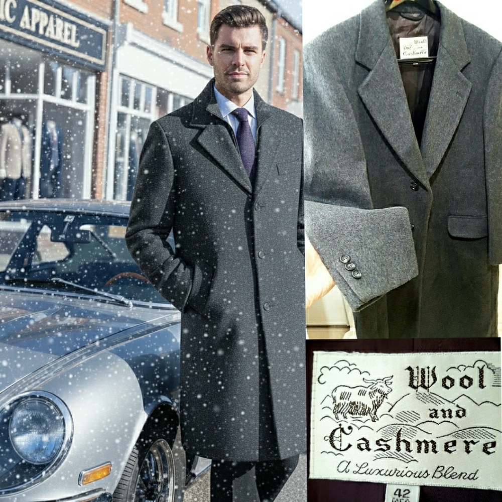 Wool Cashmere♨️ BayClub Coat🔥Men's Oversized Long Winter Coat